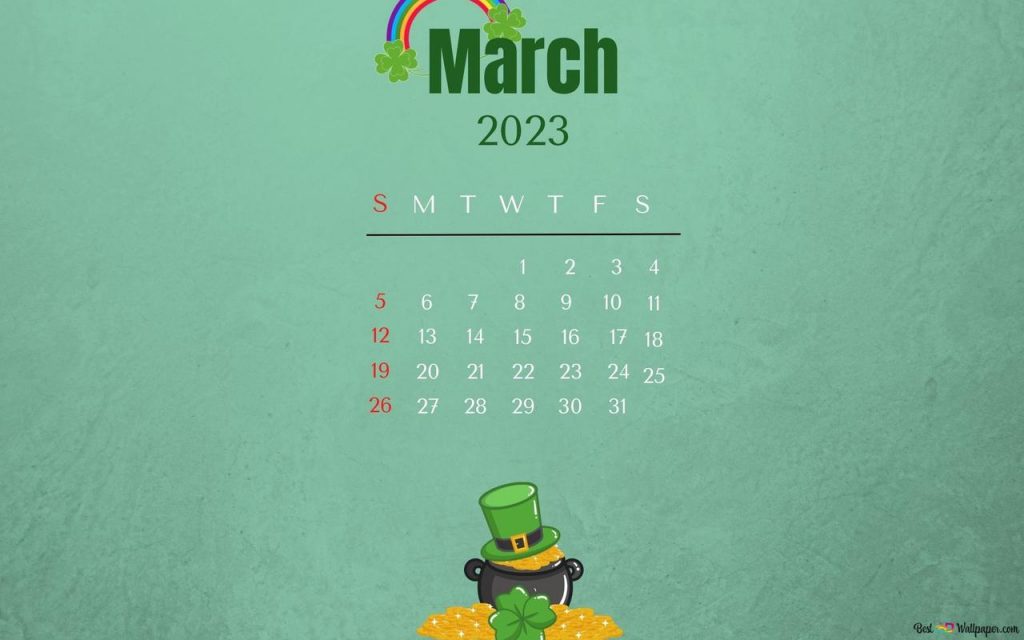 march  calendar saint patrick s day themed wallpaper x 